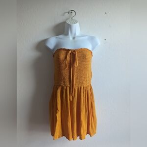 Wild Fable Women's Sleeveless Woven Smocked Romper Size small  Mango Orange
